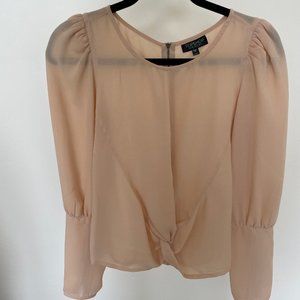 Topshop Twist Front Blouse Women's Size 2 Pink.